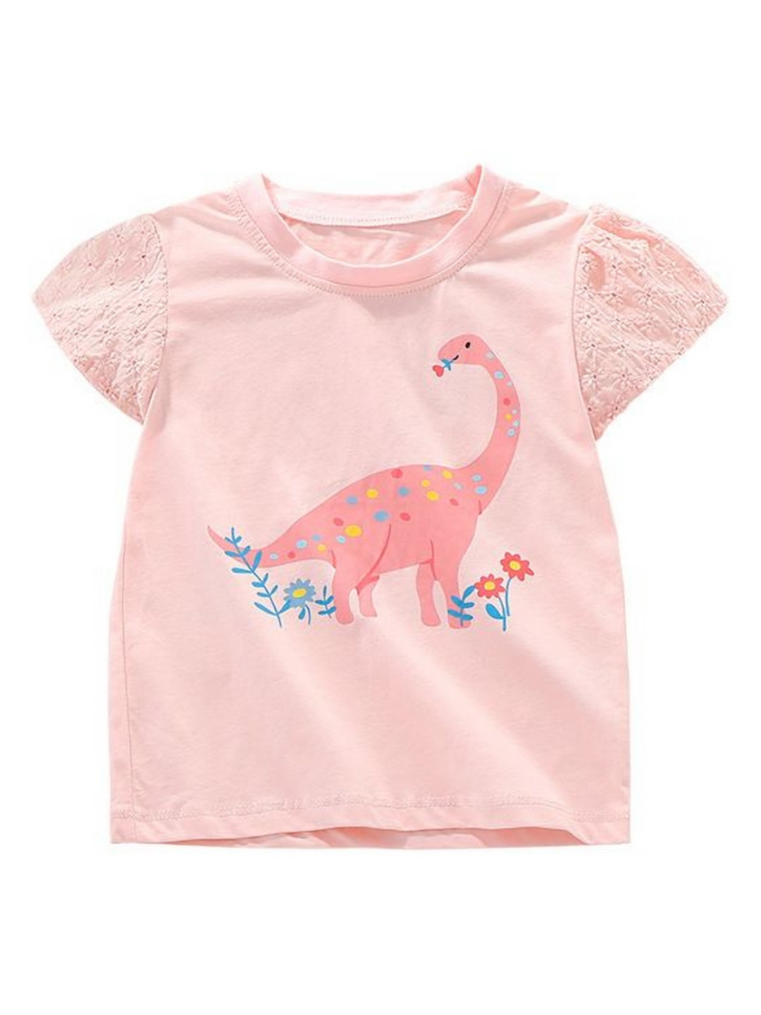 

StyleCast x Revolte Girls Typography Printed V-Neck Applique T-shirt, Pink