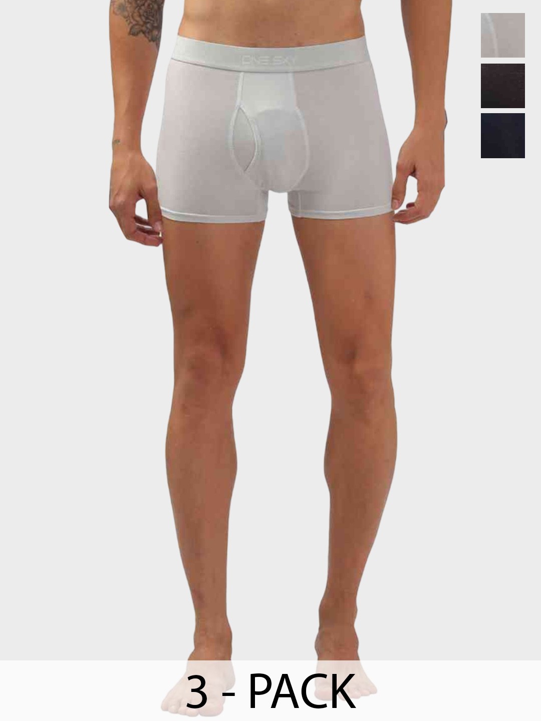 

ONE SKY Men Pack Of 3 Assorted Trunks SM00050 AST1 BLK DWNBL PGBL, White