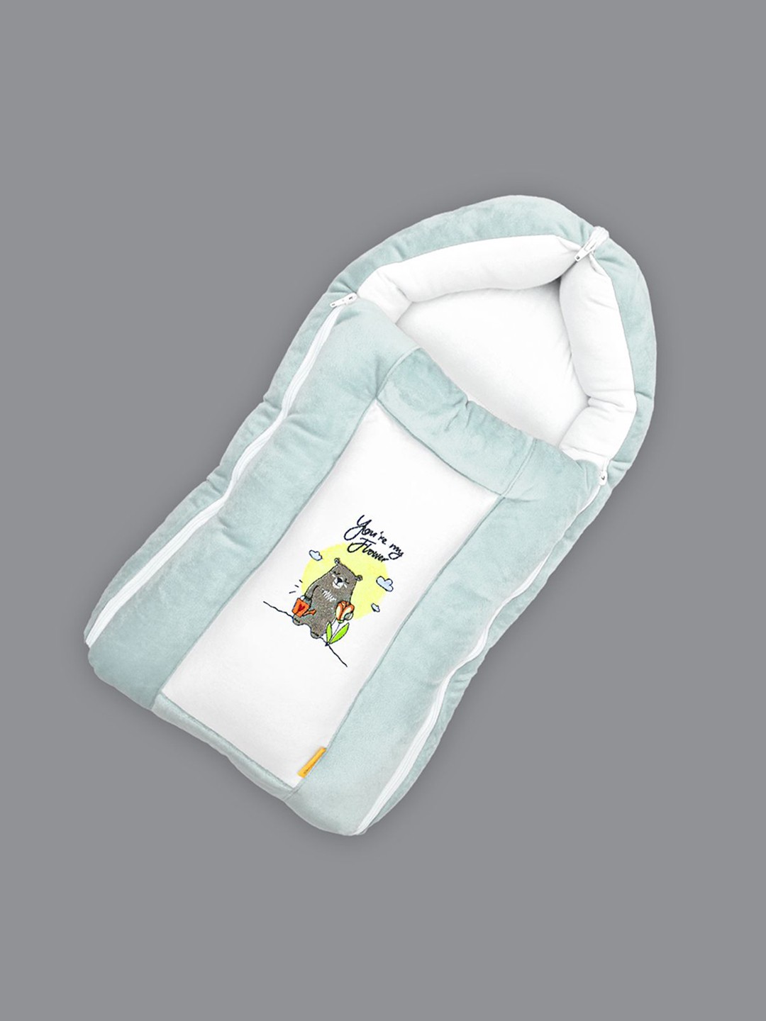 

Born Babies Green & White Printed Cotton Baby Sleeping Bag