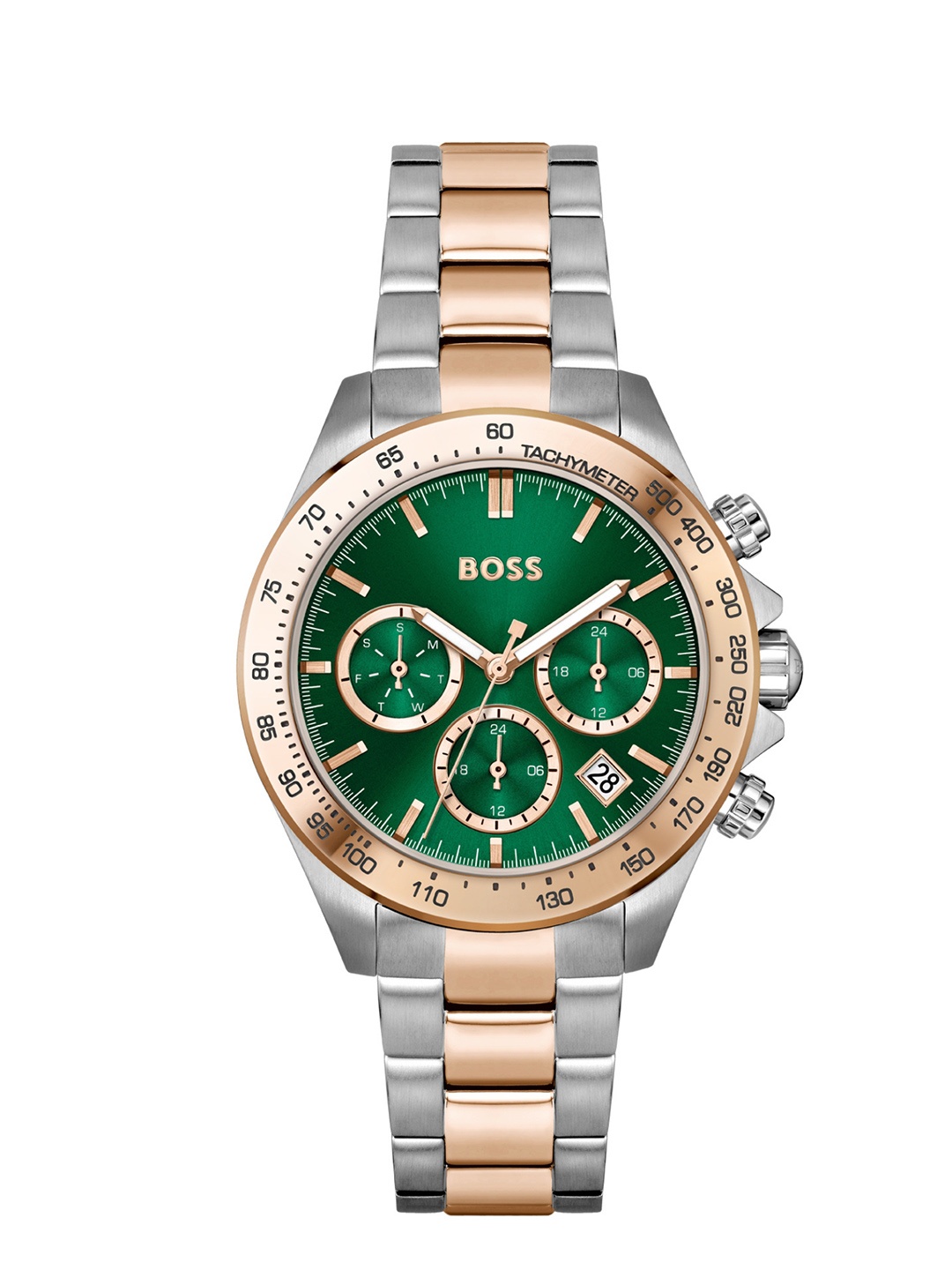 

BOSS Women Dial & Bracelet Style Straps Analogue Chronograph Watch 1502762, Green