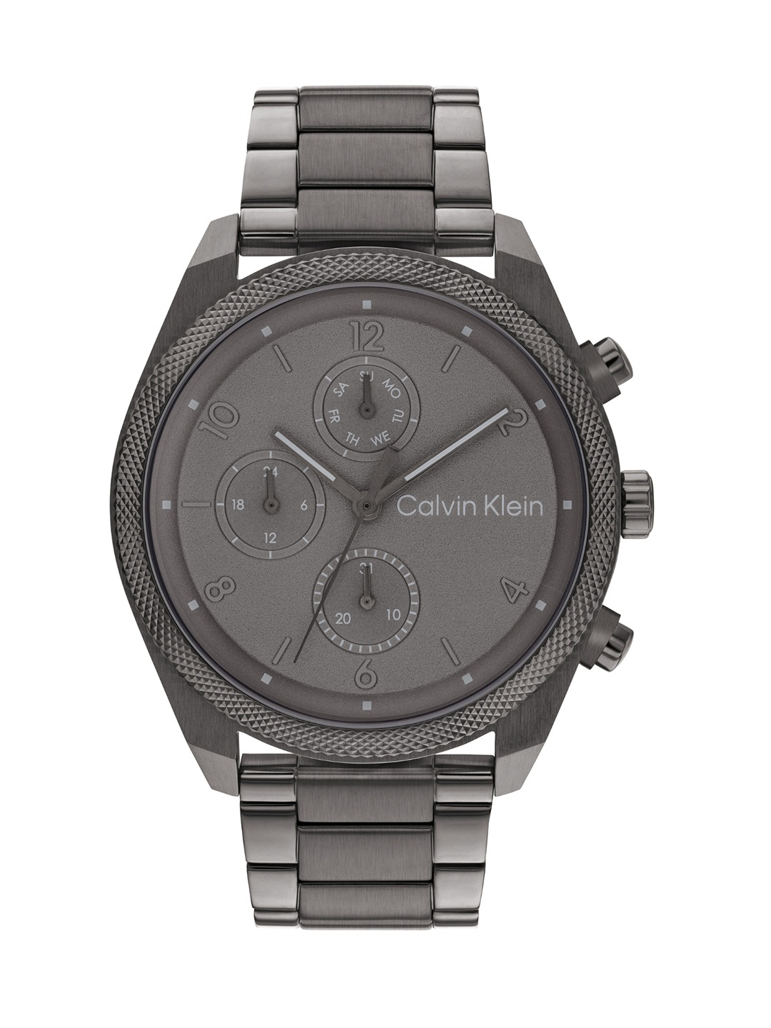 

Calvin Klein Men Bracelet Style Straps Analogue Chronograph Watch 25200462, Grey