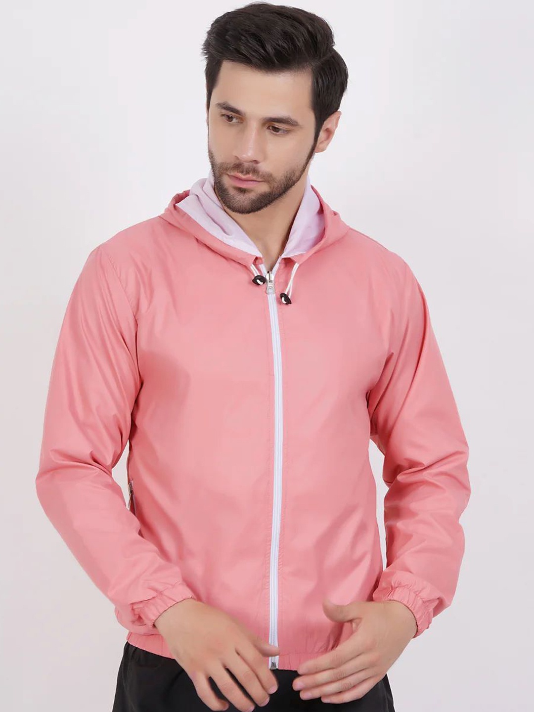 

Raxedo Water Resistant Light Weight Windcheater Jacket for Men, Peach