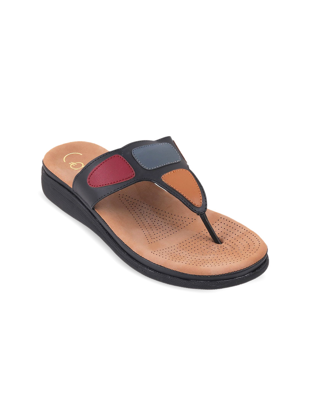 

Catwalk Women Colourblocked Open Toe Flats, Black