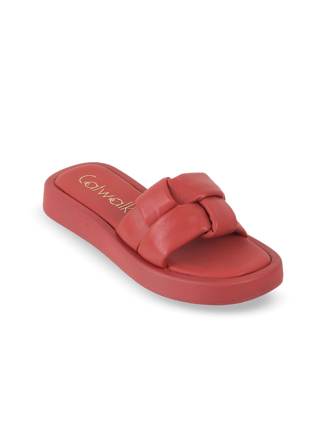 

Catwalk Women Woven Design Open Toe Flats, Red