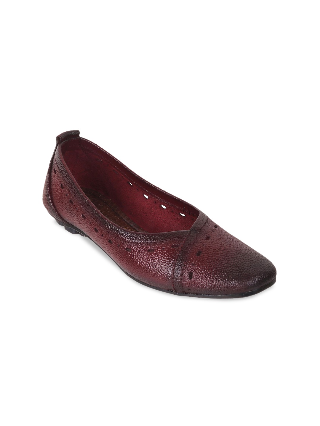 

Catwalk Women Textured Ballerinas with Laser Cuts Flats, Burgundy
