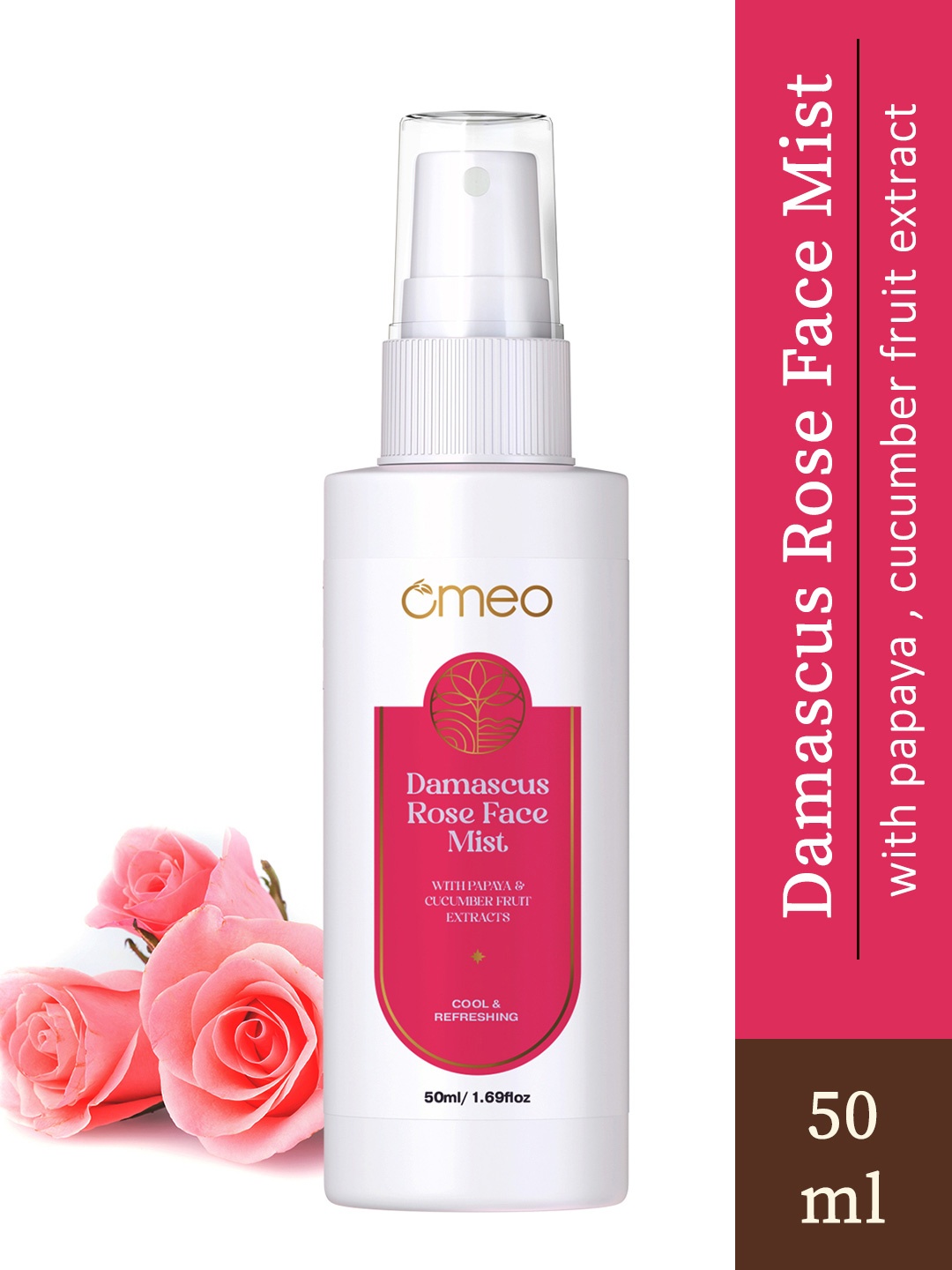 

Omeo Damascus Rose Face Mist With Papaya - 50ml, Pink