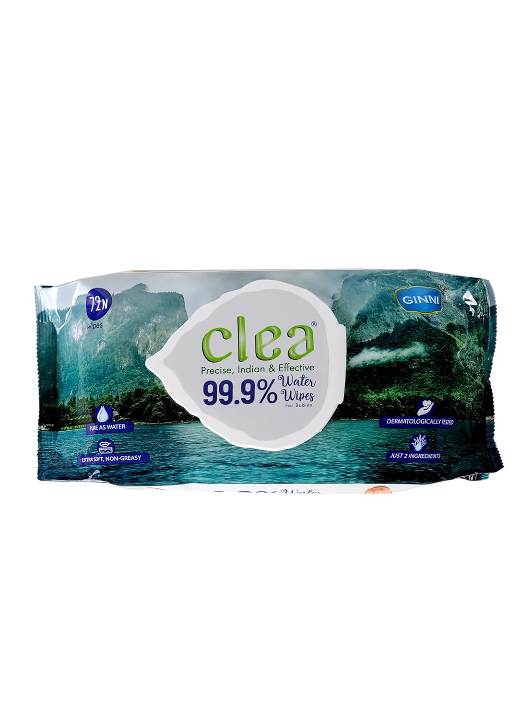 

Clea Baby Water Wipes with Aloevera Extracts - 72-Wipes, Blue