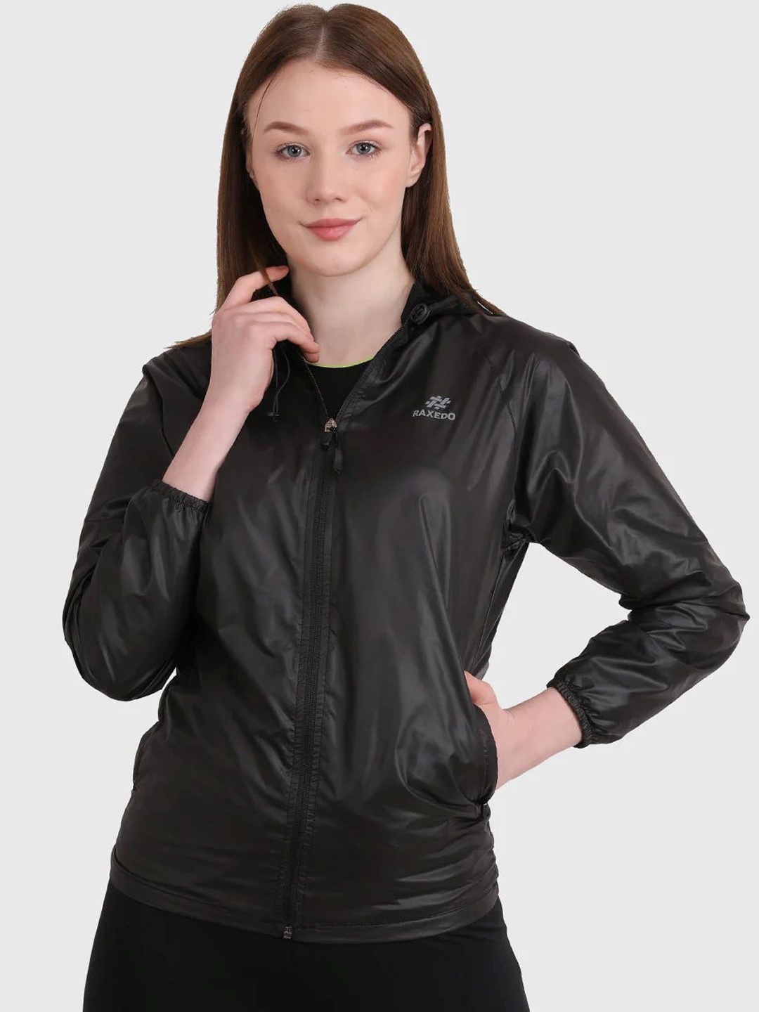 

Raxedo Women Light Weight Water Resistant Windcheater Jacket, Black