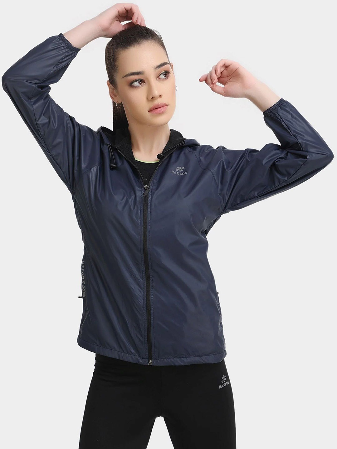 

Raxedo Water Resistant Windcheater Jacket for Women, Light Weight Jacket for Women, Navy blue