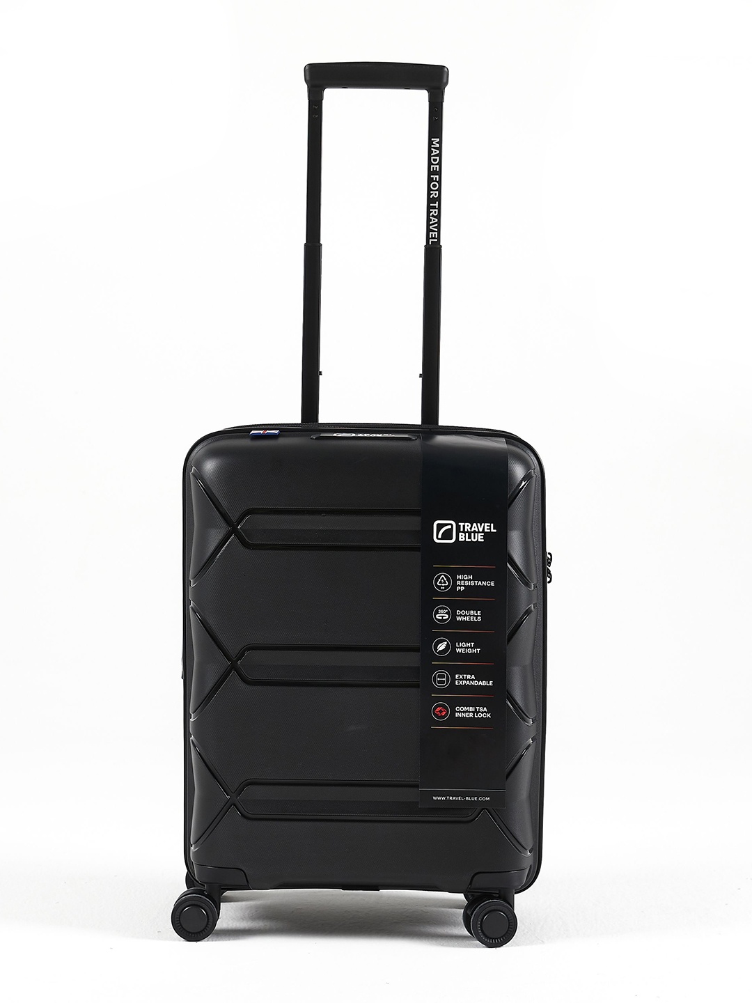 

Travel Blue Deluxe Nomad Textured Hard Suitcase Trolley Bag, Black