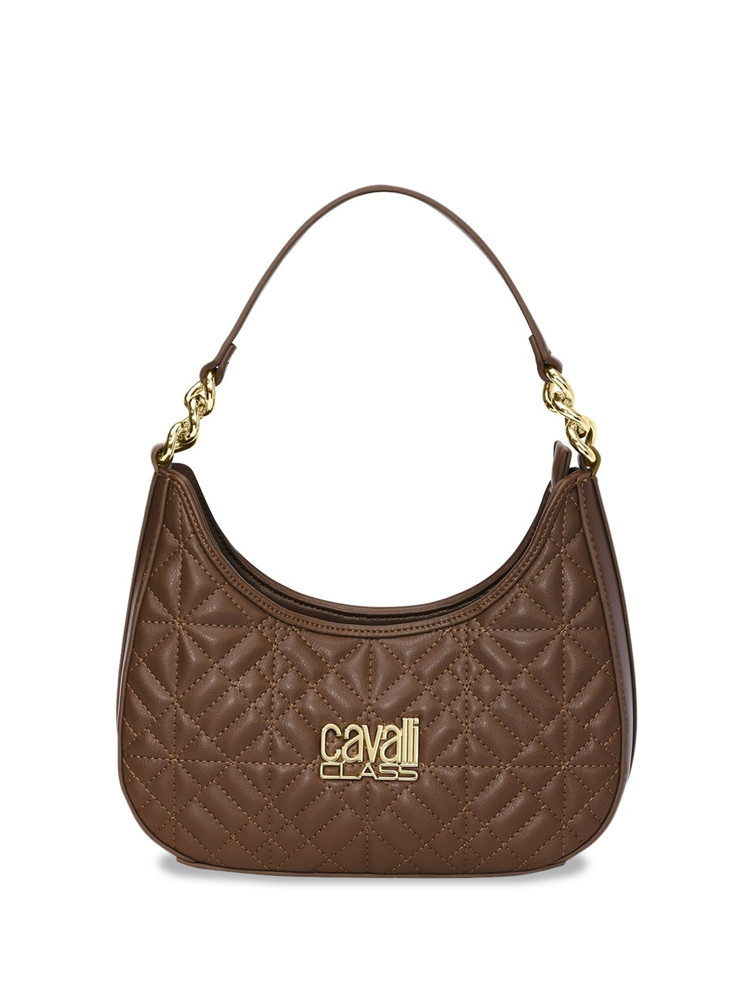 

Cavalli Class Textured Structured Hobo Bag with Quilted, Red
