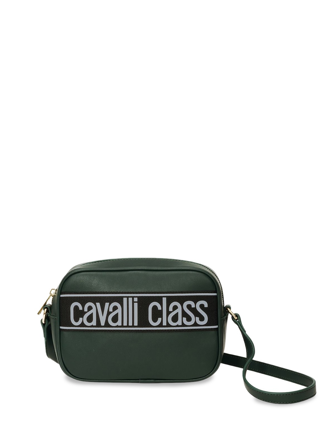 

Cavalli Class Structured Sling Bag with Applique, Green