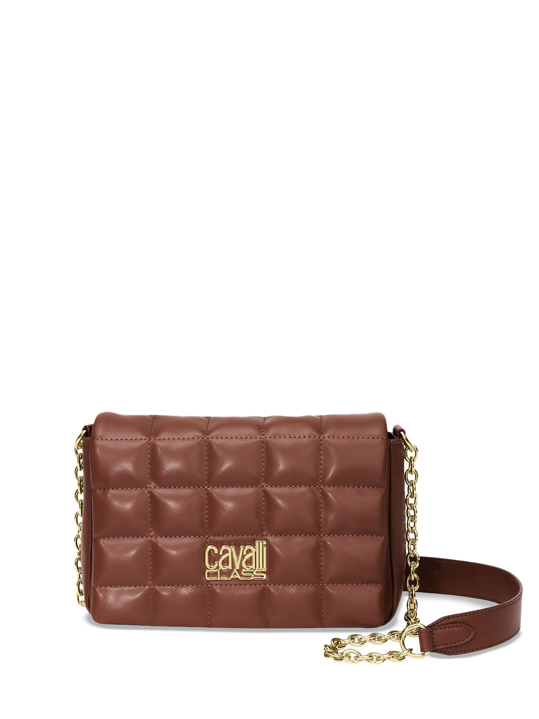 

Cavalli Class Textured Structured Sling Bag with Quilted, Red