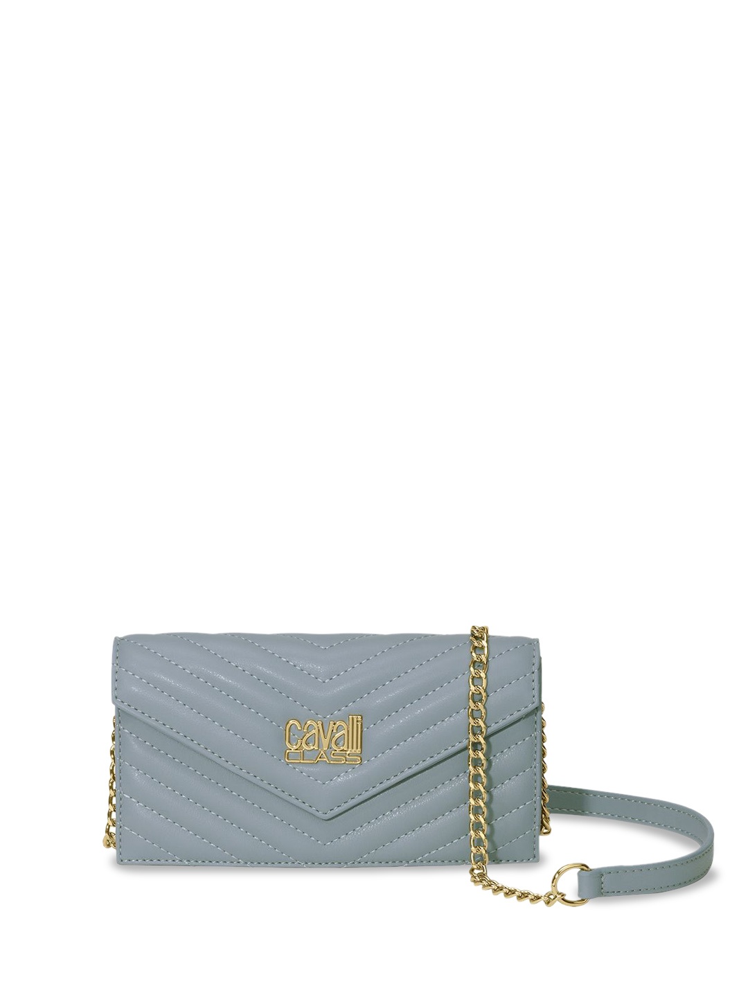 

Cavalli Class Textured Structured Sling Bag with Quilted, Grey