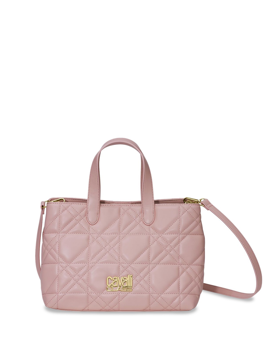 

Cavalli Class Shopper Handheld Bag with Quilted, Pink