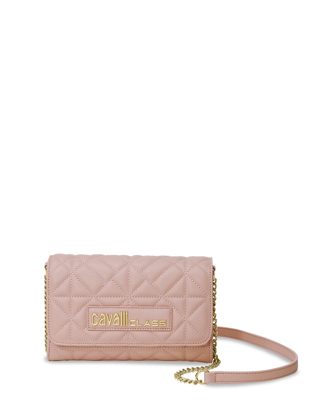 

Cavalli Class Structured Sling Bag with Quilted, Pink