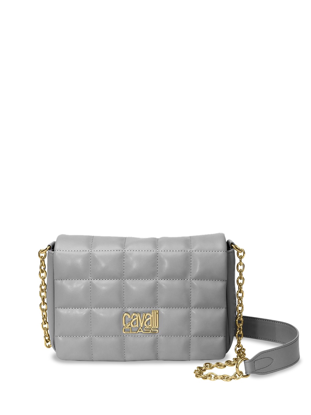 

Cavalli Class Structured Sling Bag with Quilted, Grey