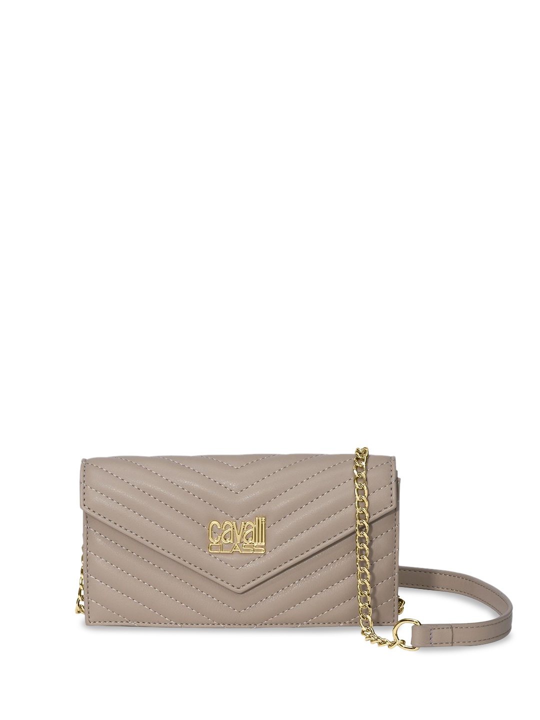 

Cavalli Class Textured Structured Sling Bag, Beige