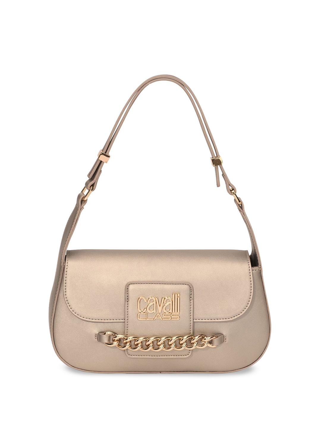 

Cavalli Class Structured Shoulder Bag with Tasselled, Champagne