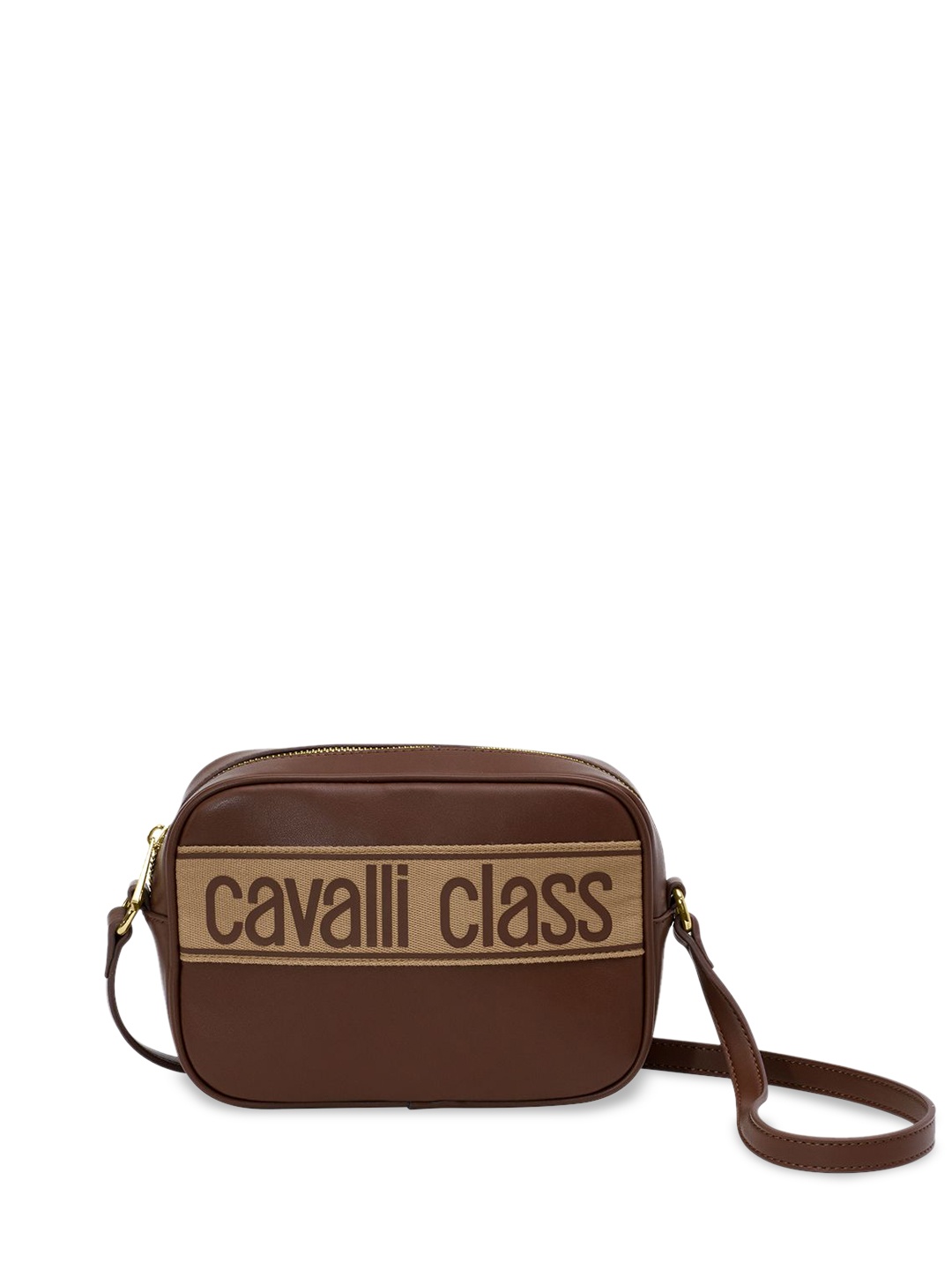 

Cavalli Class Textured Structured Sling Bag, Tan