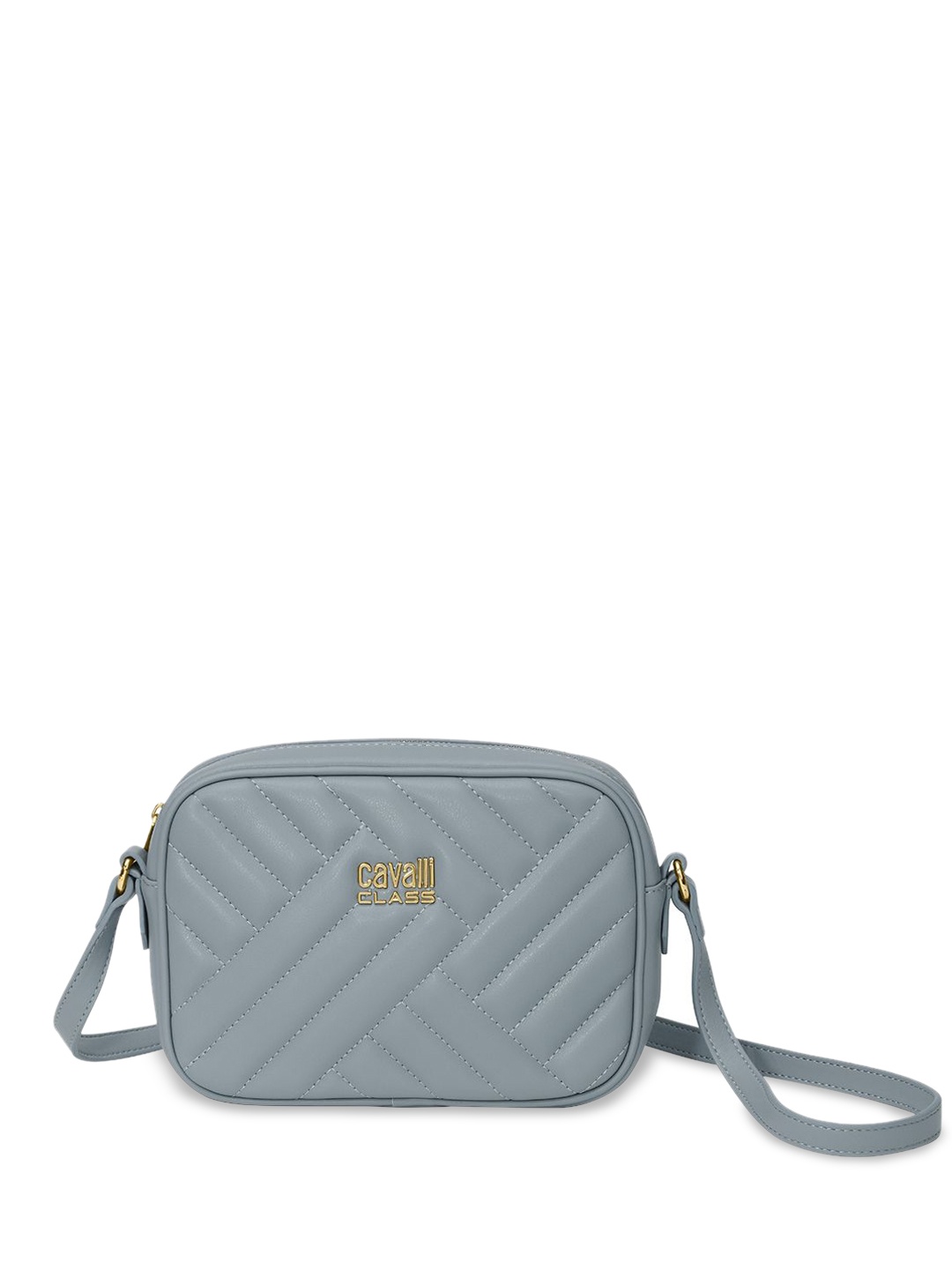 

Cavalli Class Structured Sling Bag with Quilted, Grey