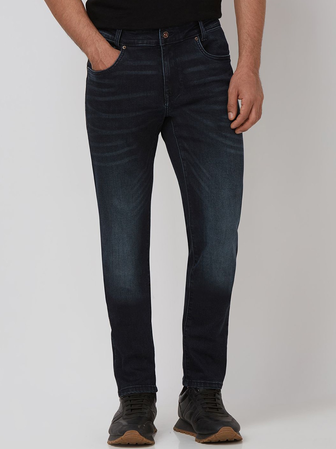 

Mufti Men Skinny Fit Light Fade Stretchable Jeans, Navy blue