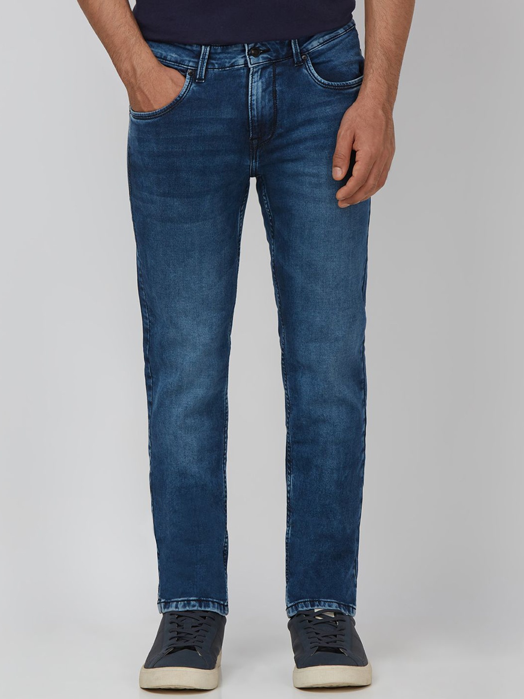 

Mufti Men Super Skinny Fit Heavy Fade Stretchable Jeans, Navy blue