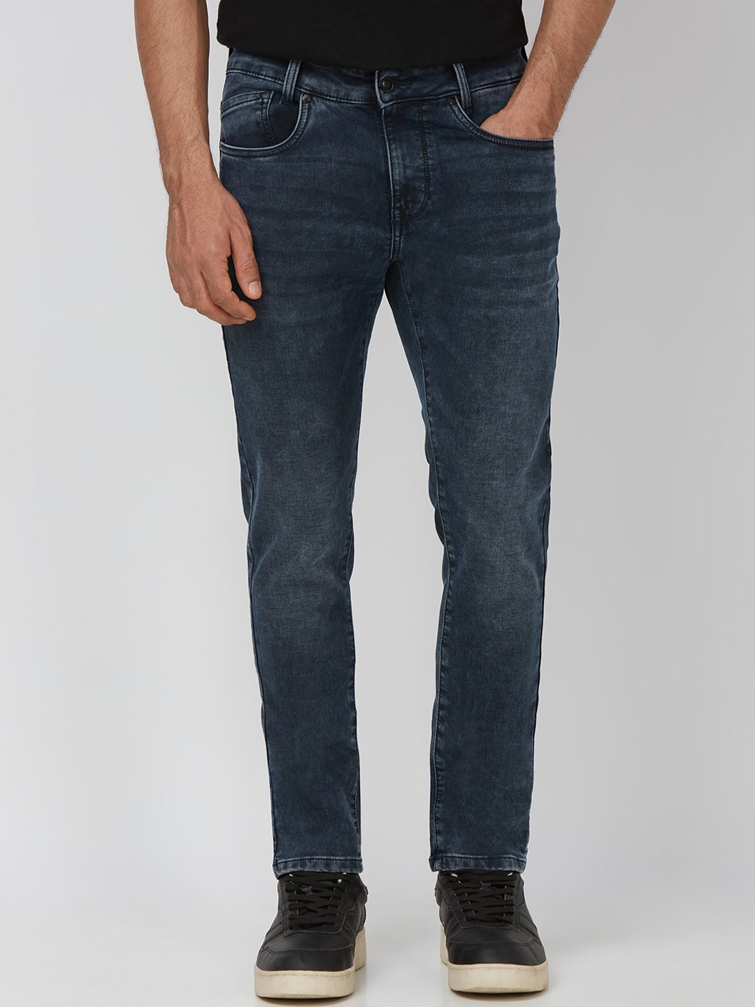 

Mufti Men Skinny Fit Heavy Fade Stretchable Jeans, Navy blue