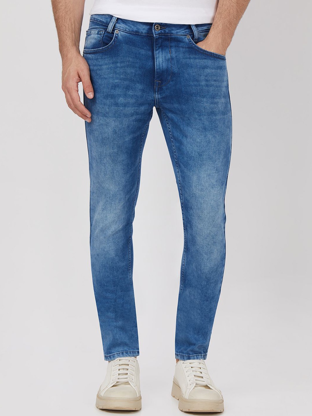 

Mufti Men Mid-Rise Skinny Fit Heavy Fade Stretchable Jeans, Blue