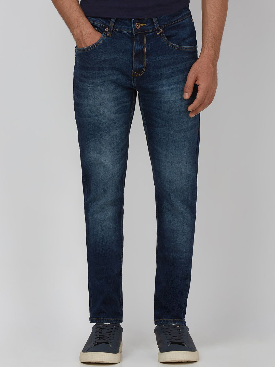 

Mufti Men Skinny Fit Heavy Fade Stretchable Jeans, Blue