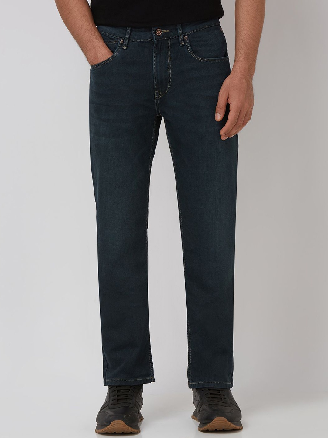 

Mufti Men Straight Fit Mid-Rise Stretchable Jeans, Blue