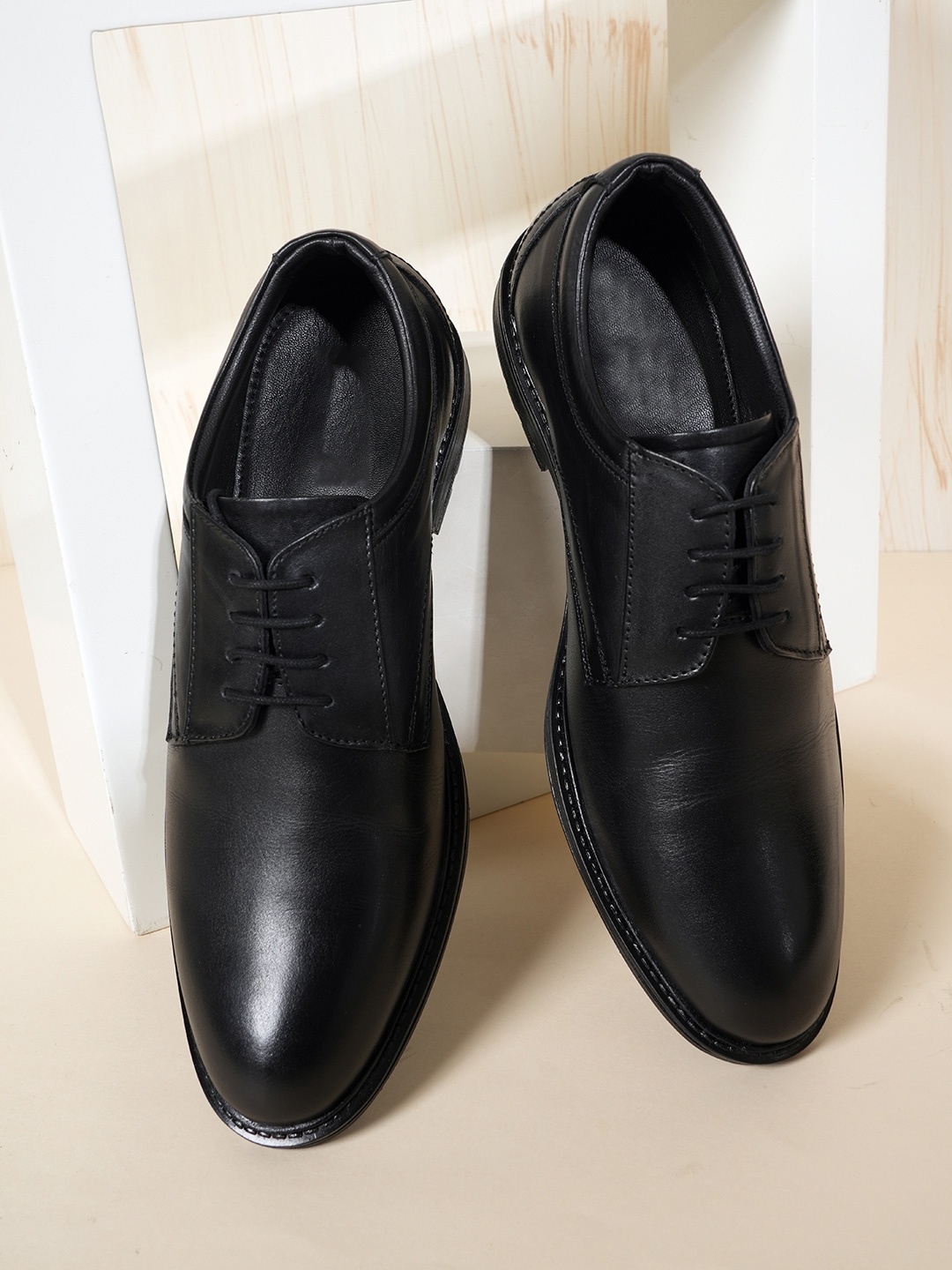 

Style Shoes Men Leather Formal Derbys, Black