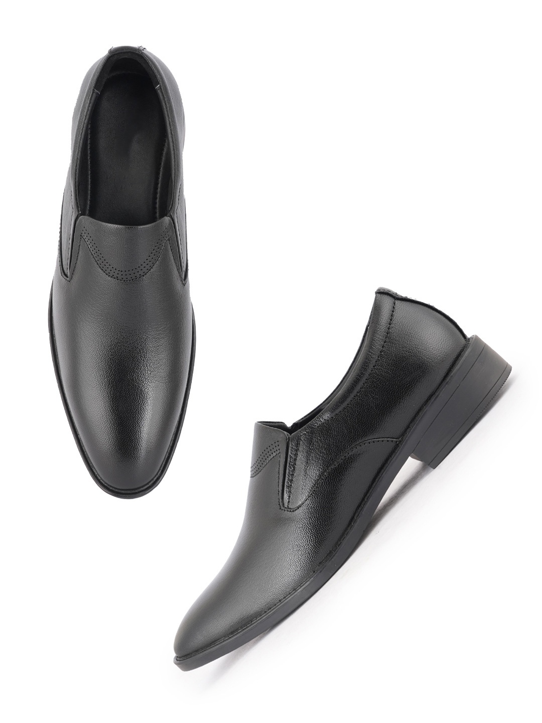 

Style Shoes Men Leather Formal Slip-Ons, Black