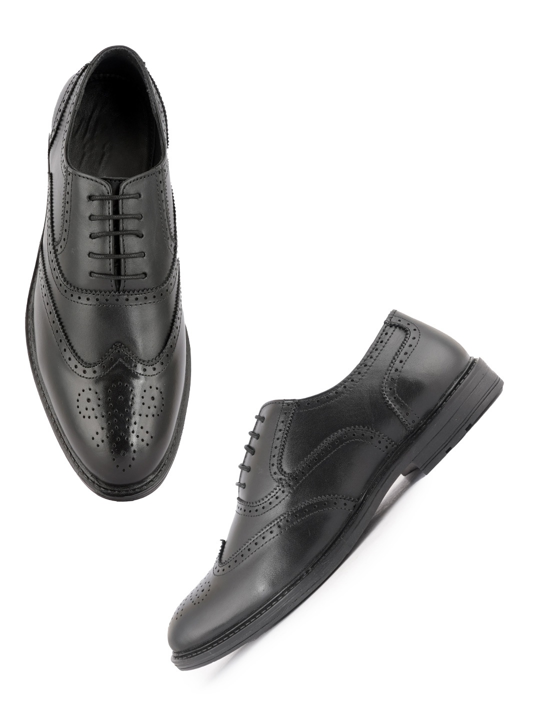 

Style Shoes Men Textured Leather Formal Brogues, Black