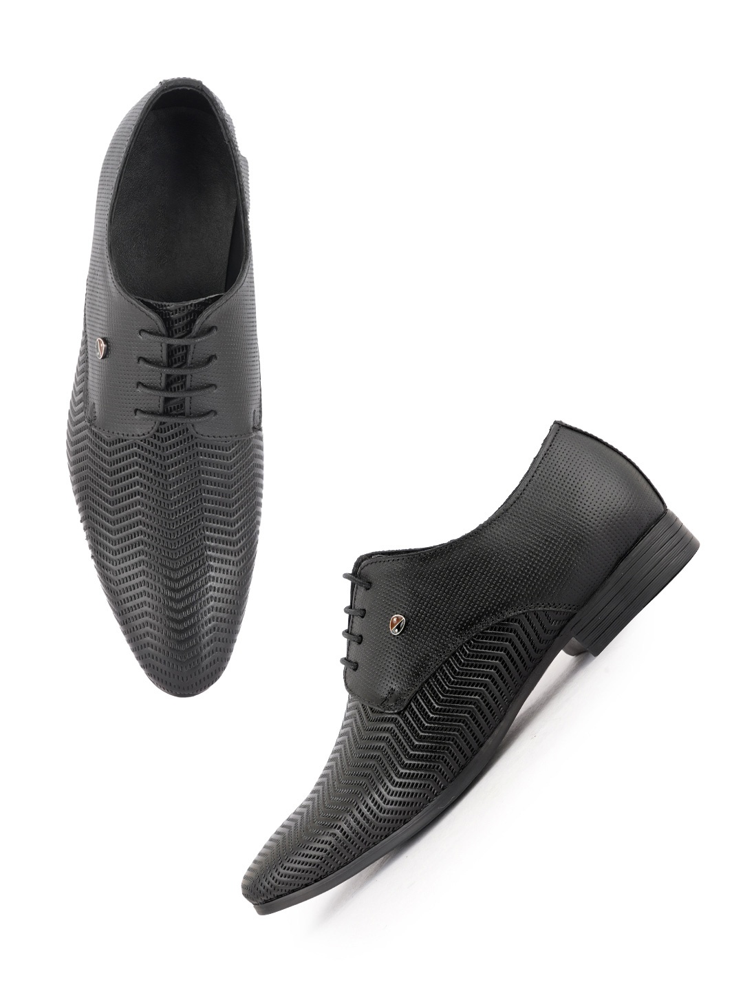 

Style Shoes Men Leather Formal Derbys Shoes, Black