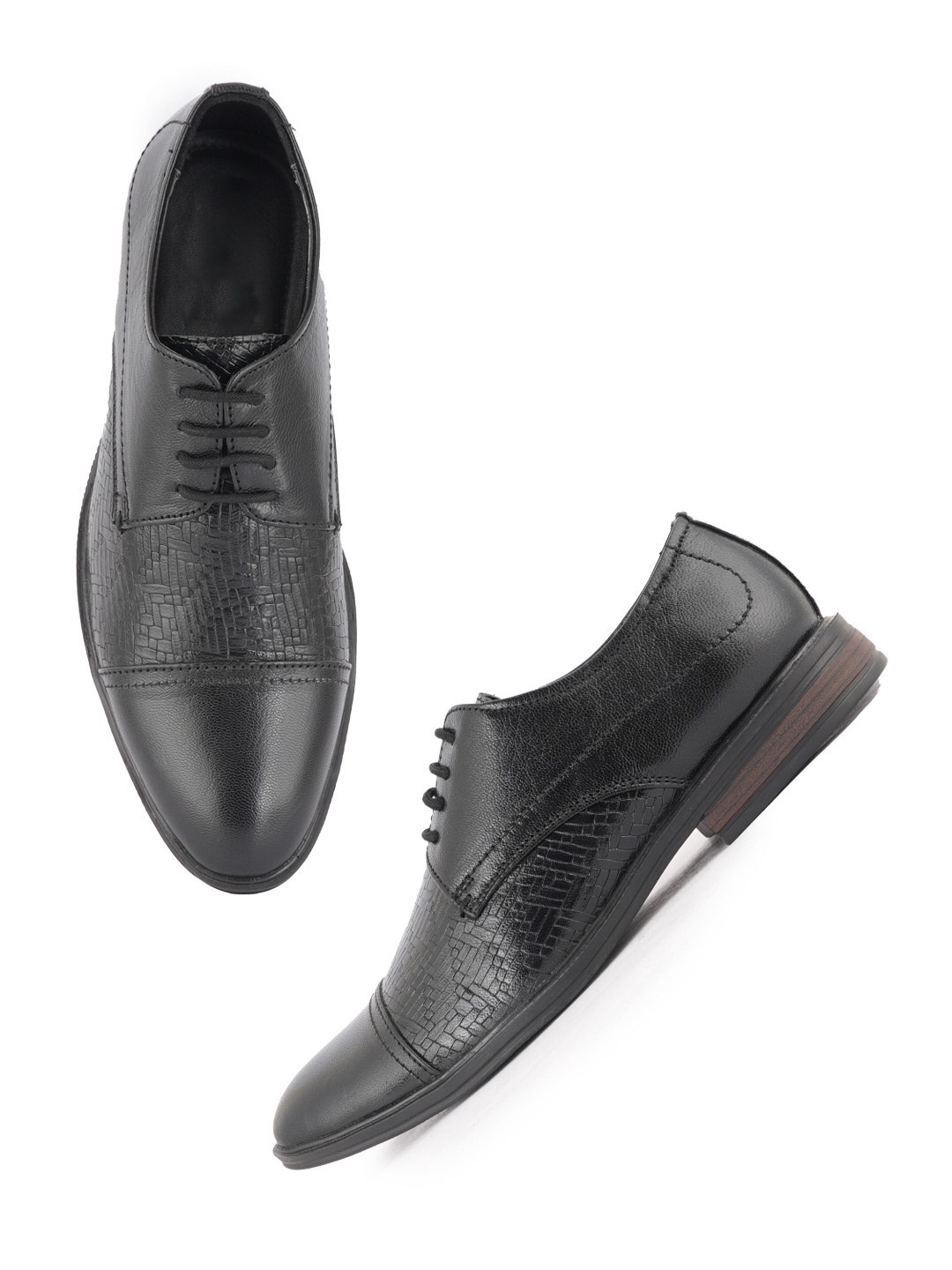 

Style Shoes Men Leather Lace-Ups Formal Derbys, Black
