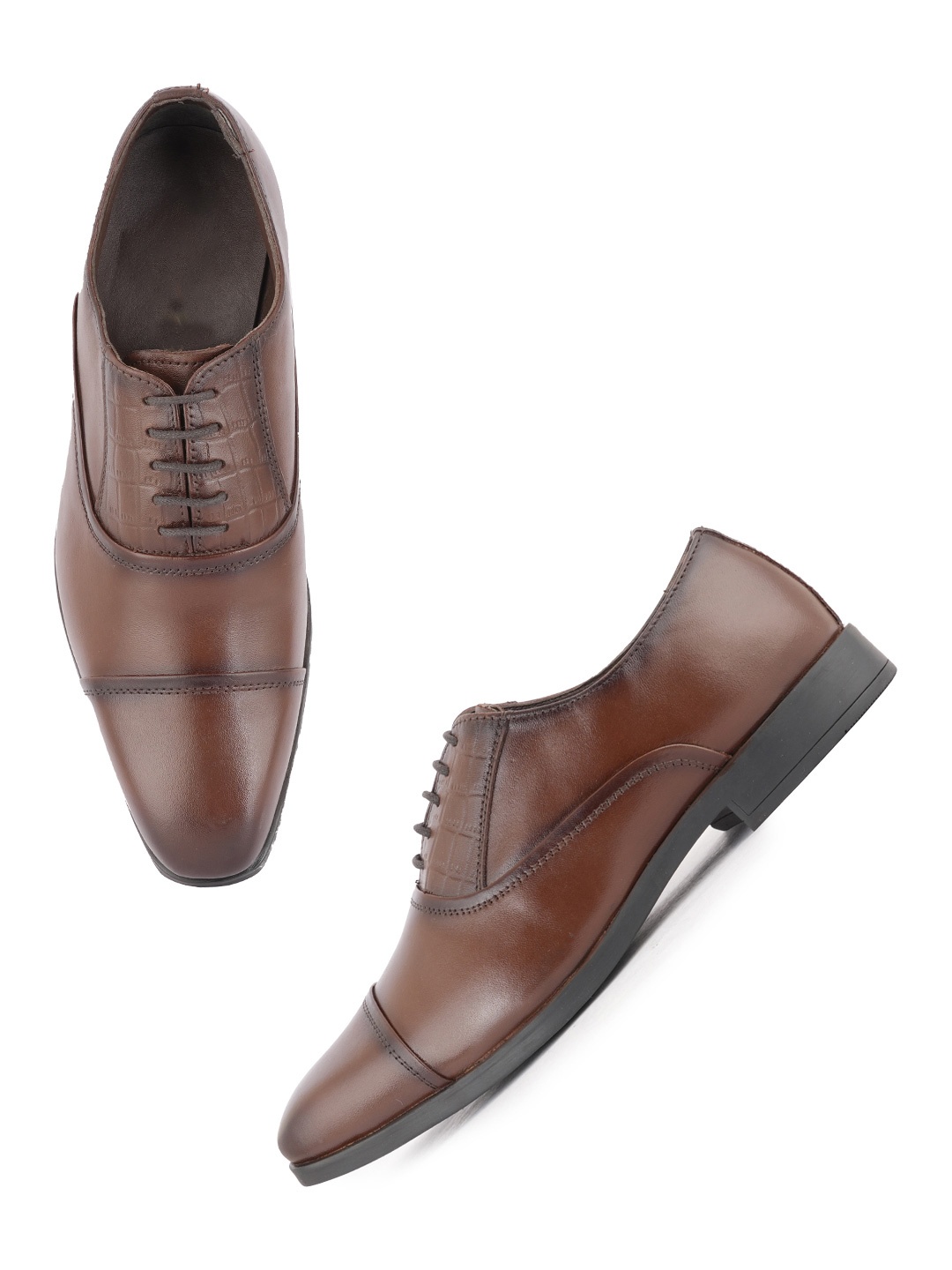 Style Shoes Men Leather Oxfords Formal Shoes, Brown