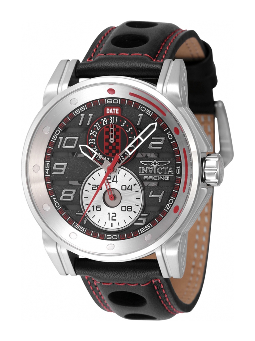 

Invicta Men Printed Dial & Leather Cut Work Straps Analogue Watch 47533, Multi