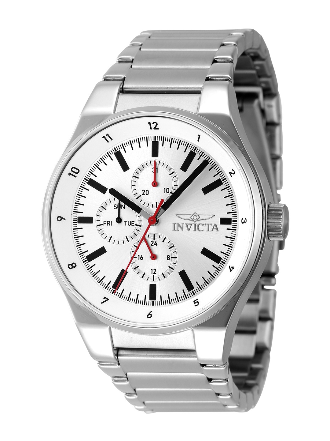 

Invicta Men Dial & Stainless Steel Bracelet Style Straps Analogue Watch 47546, Silver