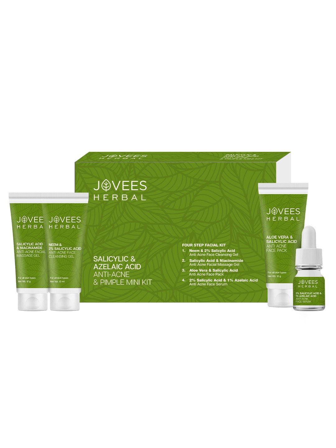 

Jovees Salicylic & Azelaic Acid Anti-Acne & Pimple Mini Facial Kit, White