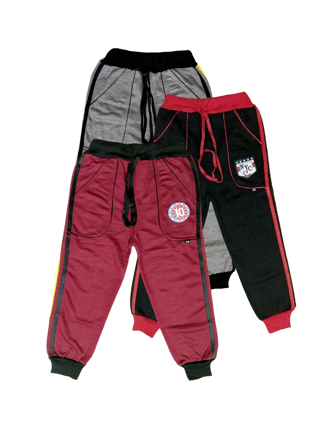 

BAESD Boys Pack Of 3 Side Stripe Detail Regular Fit Joggers, Black
