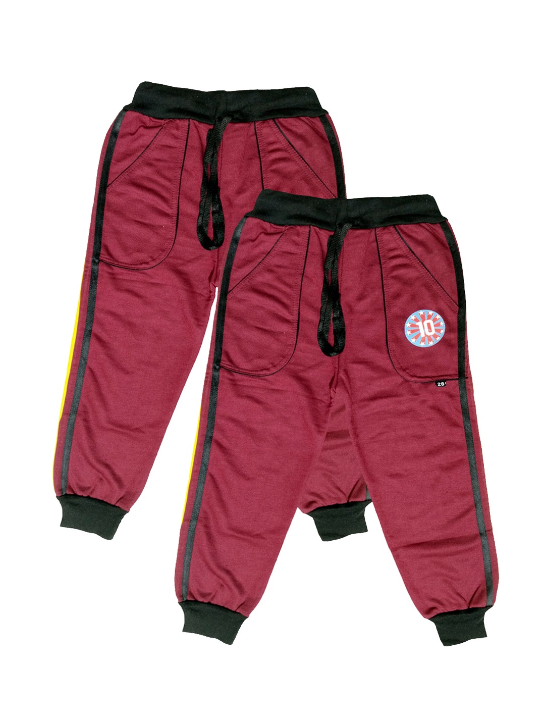 

BAESD Boys Pack of 2 Side Stripe Detail Joggers, Maroon