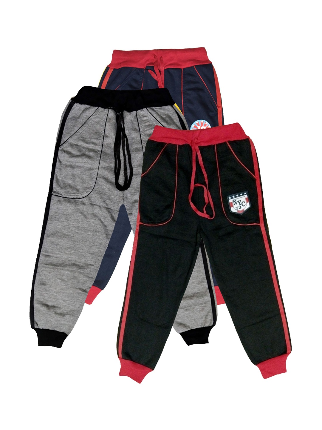 

BAESD Pack of 3 Boys Mid- Rise Joggers, Blue