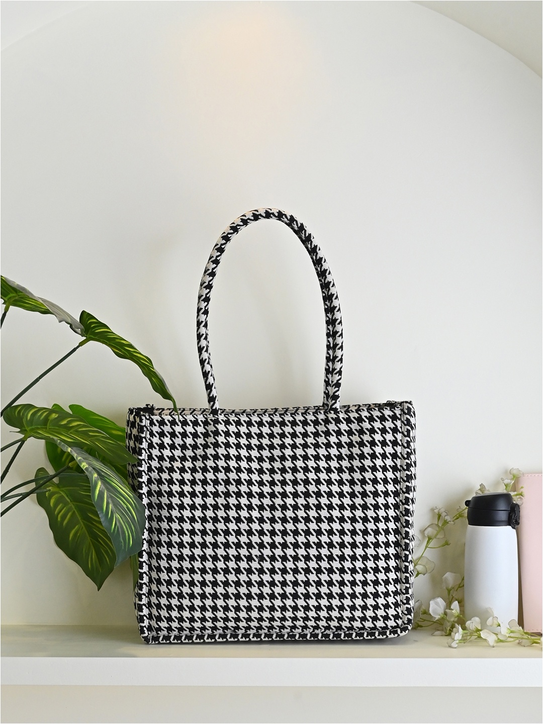 

BohoGirl Embellished Structured Tote Bag, Black