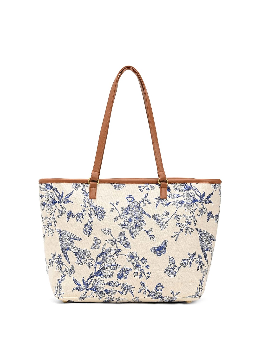 

BohoGirl Floral Printed Oversized Shopper Shoulder Bag with Bow Detail, Blue