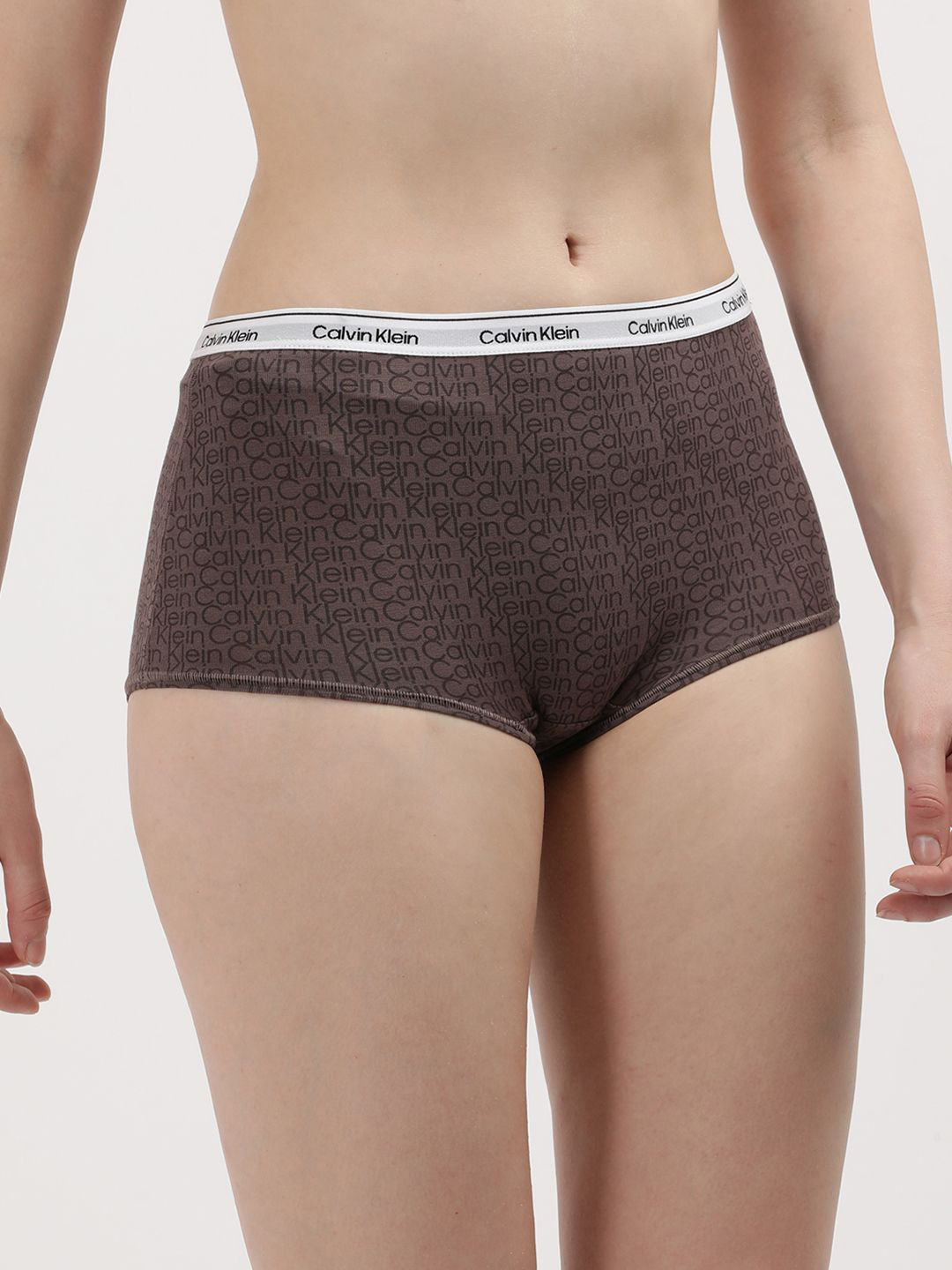 

Calvin Klein Women Boy Shorts Mid Rise Brief, Brown