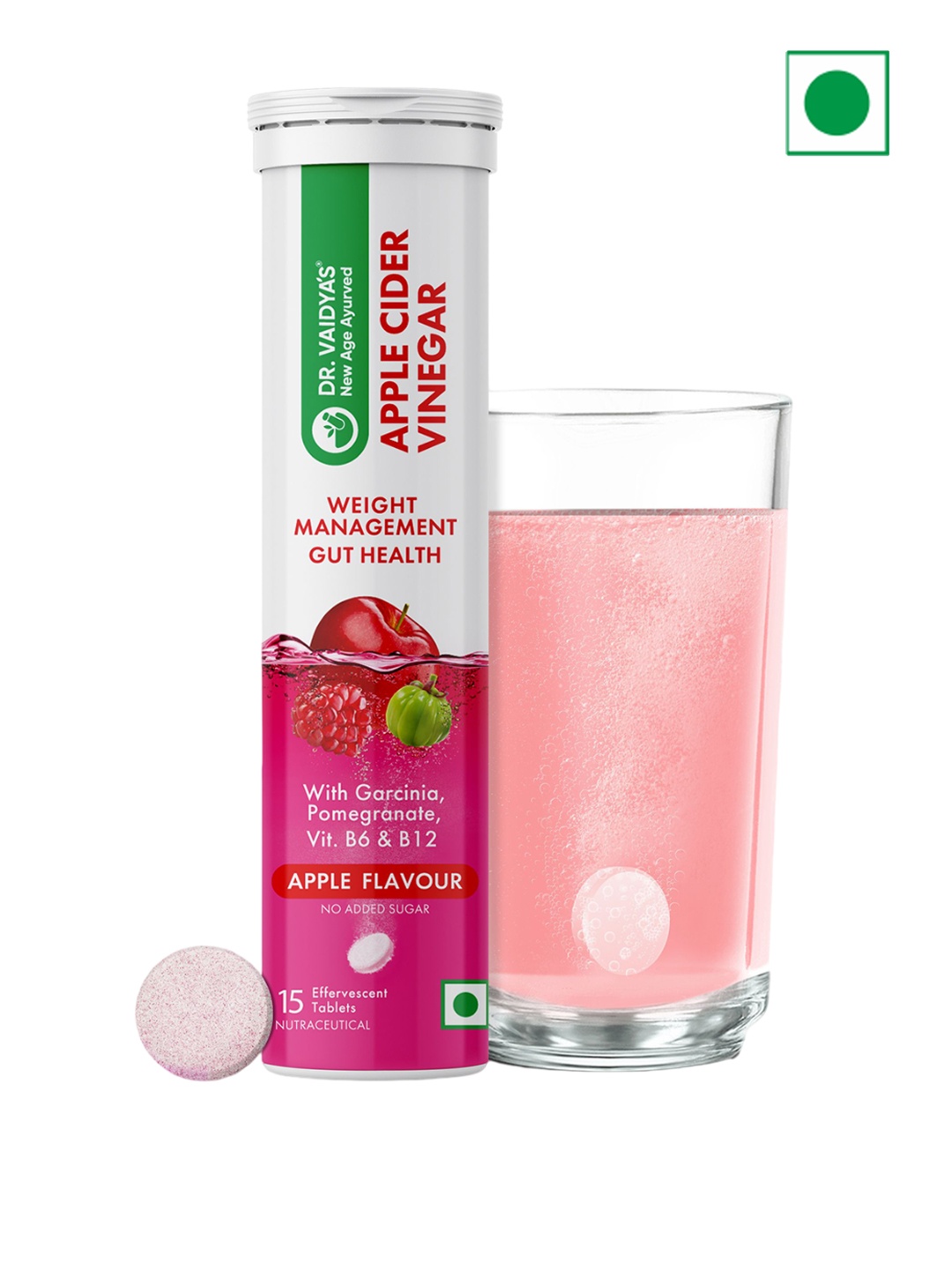 

DR. VAIDYA'S Apple Cider Vinegar Tablets - 15 Effervescent Tablet, Red