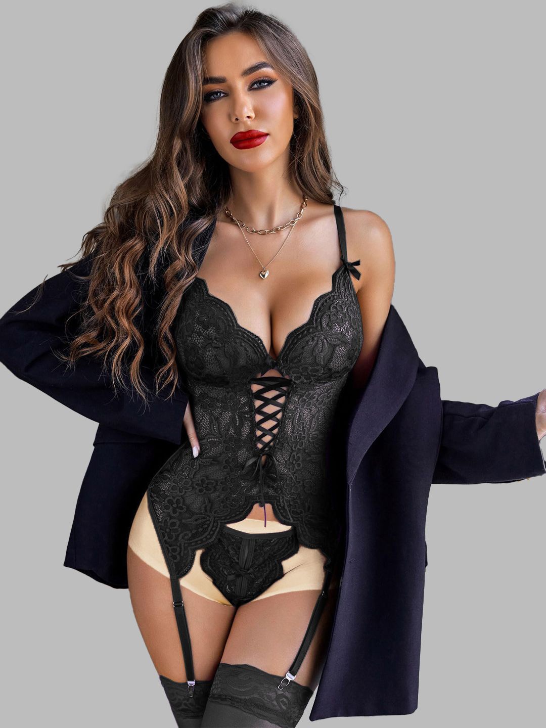 

KRENOZ Net Baby Doll, Black