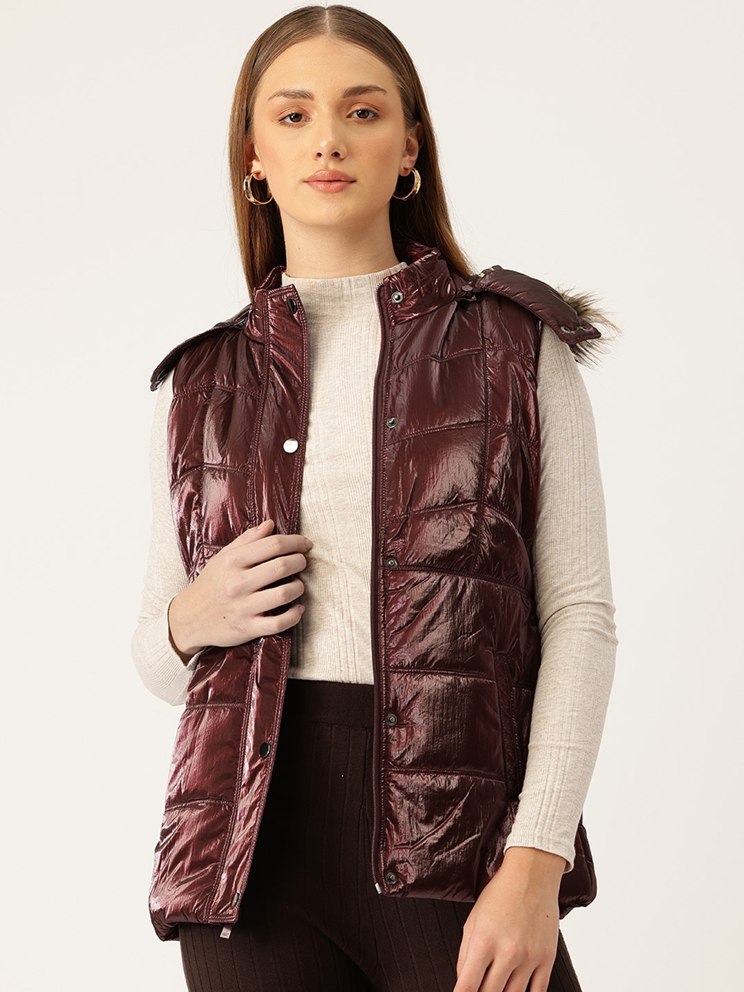 

Monte Carlo Woven Padded Jacket, Burgundy