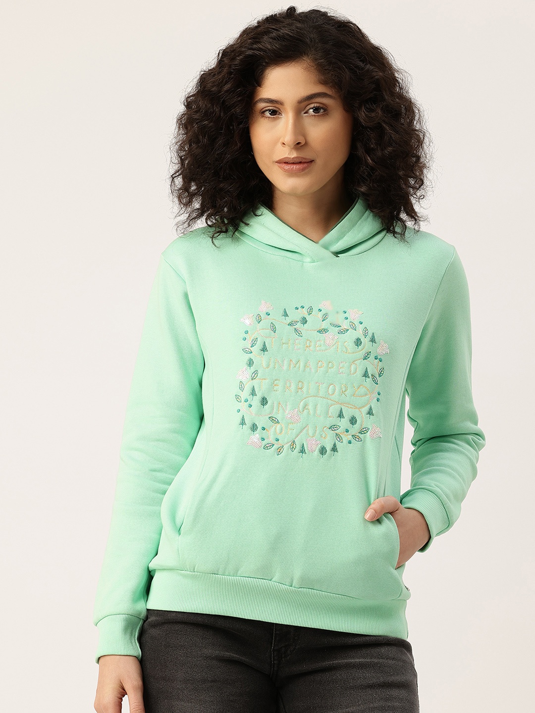

Monte Carlo Embroidered Hooded Sweatshirt, Sea green
